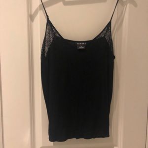 TROUVE Black Lace Tank Top